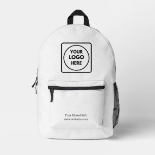 Minimalistische Wit Aangepast Zakelijk Logo Ontw Bedrukte Rugzak