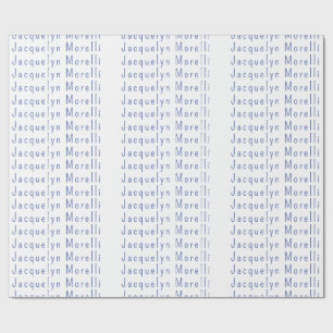Minimalistische Wit Blauw Plain Elegante Moderne N Cadeaupapier