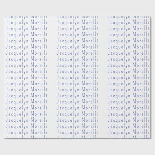 Minimalistische Wit Blauw Plain Elegante Moderne N Cadeaupapier (Vlak)