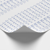 Minimalistische Wit Blauw Plain Elegante Moderne N Cadeaupapier (Hoek)