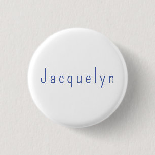 Minimalistische Wit Blauw Plain Elegante Moderne N Ronde Button 3,2 Cm