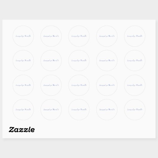 Minimalistische Wit Blauw Plain Elegante Moderne N Ronde Sticker (Vel)
