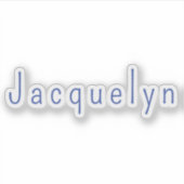 Minimalistische Wit Blauw Plain Elegante Moderne N Sticker (Voorkant)