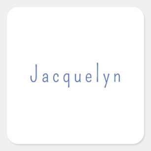 Minimalistische Wit Blauw Plain Elegante Moderne N Vierkante Sticker
