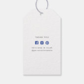 Minimalistische Wit Blauw Zakelijke Prijs Hang Lab Cadeaulabel (Achterkant)
