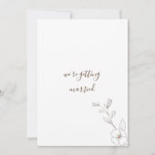 Minimalistische wit roze bruine bloemen schets bru kaart (Achterkant)