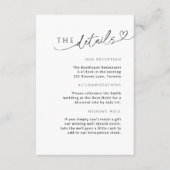 Minimalistische Wit Zwart Detail Kaart met Hart (Voorkant)