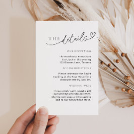 Minimalistische Wit Zwart Detail Kaart met Hart