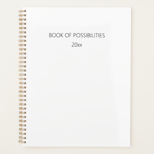 Minimalistische Wit Zwart Jaar Planner (Voorkant)