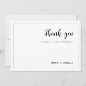 Minimalistische witgouden kalligrafie Bedankt Kaart (Voorkant)