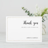 Minimalistische witgouden kalligrafie Bedankt Kaart (Staand voorkant)