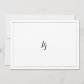 Minimalistische witgouden kalligrafie Bedankt Kaart (Achterkant)