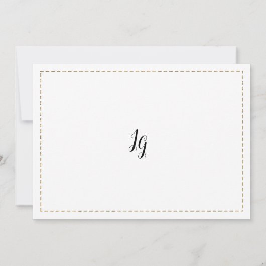 Minimalistische witgouden kalligrafie Bedankt Kaart (Achterkant)