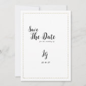 Minimalistische witgouden kalligrafie Save The Dat Kaart (Voorkant)