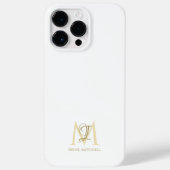 Minimalistische witgouden monogram naam Case-Mate iPhone case (Achterkant)