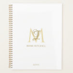 Minimalistische witgouden Monogram Naam Modern Planner<br><div class="desc">Dit eenvoudige,  elegante,  stijlvolle witgouden ontwerp is voorzien van uw persoonlijke naam en monogram in trendy,  stijlvolle topografie. Dit item kan worden en een uitstekend cadeau voor u,  uw familie en vrienden.</div>