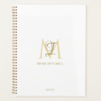 Minimalistische witgouden Monogram Naam Modern
