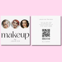 Minimalistische Witte 3 Foto MUA QR Code Socials