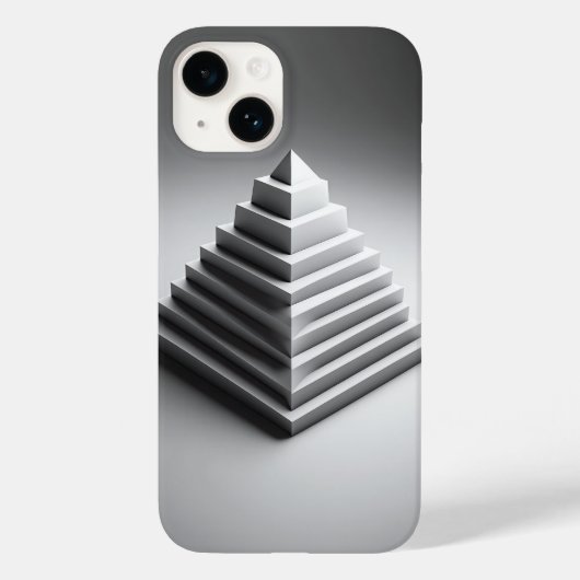 Minimalistische Witte 3D Piramide Hoesje - Modern (Achterkant)