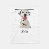 Minimalistische witte aangepaste hondenfoto fleece deken (Voorkant)