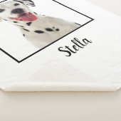 Minimalistische witte aangepaste hondenfoto sherpa deken (3/4)