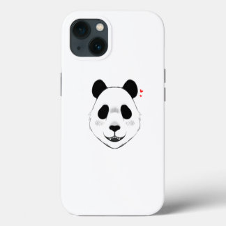Minimalistische witte achtergrond knuffel panda on iPhone 13 hoesje