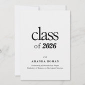 Minimalistische witte afstuderen met foto kaart (Voorkant)