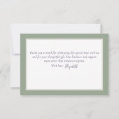 Minimalistische witte Anemoon Bruiloftsontvangst D Bedankkaart (Achterkant)
