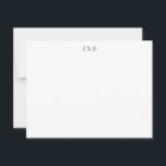 Minimalistische witte Art Deco Monogram Initialen Bedankkaart<br><div class="desc">Gepersonaliseerde minimalistische Elegante Art Deco Bruiloft Monogram Initialen Dank u kaart in zwarte typografie op witte achtergrond</div>