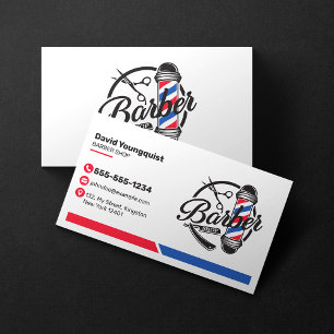 Minimalistische witte barbershop kapsalon kapper visitekaartje