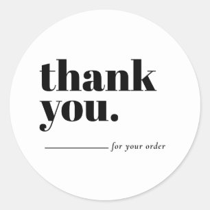 Minimalistische witte bedrijfs-klant bedankt ronde sticker