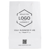 Minimalistische witte bedrijfsnaam QR code Logo Medium Cadeauzakje (Achterkant)