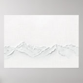 Minimalistische witte berglandschap kunstprint poster (Voorkant)