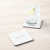 Minimalistische Witte Blau Eenvoudige Elegante Mod Bier Onderzetter (Rechterzijde)