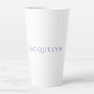 Minimalistische Witte Blau Eenvoudige Elegante Mod Latte Mok