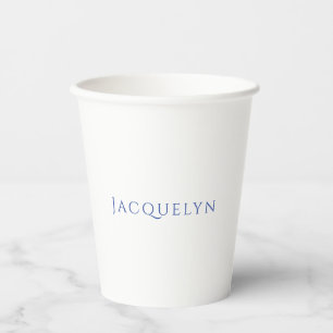 Minimalistische Witte Blau Eenvoudige Elegante Mod Papieren Bekers