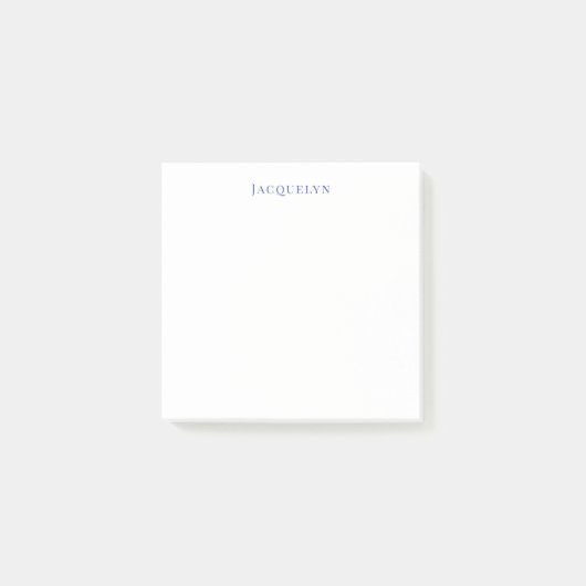 Minimalistische Witte Blau Eenvoudige Elegante Mod Post-it® Notes (Voorkant)