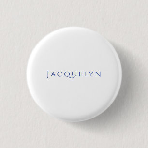 Minimalistische Witte Blau Eenvoudige Elegante Mod Ronde Button 3,2 Cm