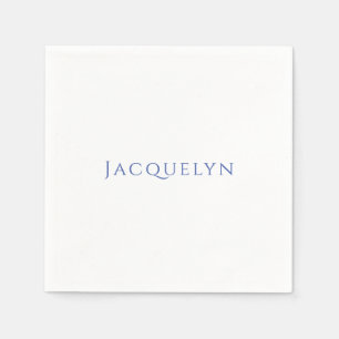 Minimalistische Witte Blau Eenvoudige Elegante Mod Servet