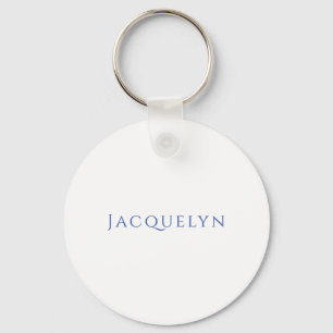 Minimalistische Witte Blau Eenvoudige Elegante Mod Sleutelhanger