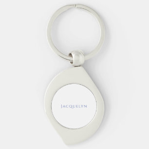 Minimalistische Witte Blau Eenvoudige Elegante Mod Sleutelhanger