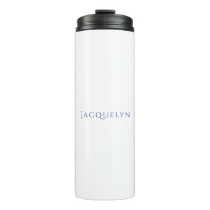 Minimalistische Witte Blau Eenvoudige Elegante Mod Thermosbeker