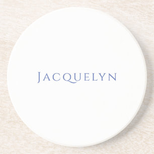 Minimalistische Witte Blau Eenvoudige Elegante Mod Zandsteen Onderzetter