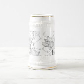 Minimalistische witte bloem koffiemok bierpul (Center)