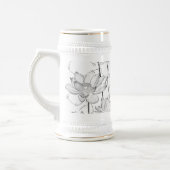 Minimalistische witte bloem koffiemok bierpul (Links)