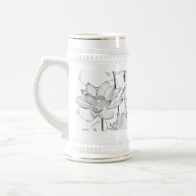Minimalistische witte bloem koffiemok