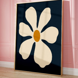 Minimalistische witte bloem wandkunst afdruk poster