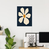 Minimalistische witte bloem wandkunst afdruk poster (Thuiskantoor)