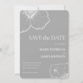 Minimalistische Witte Bloemen Clematis Tekening Hu Save The Date (Voorkant)