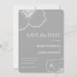 Minimalistische Witte Bloemen Clematis Tekening Hu Save The Date